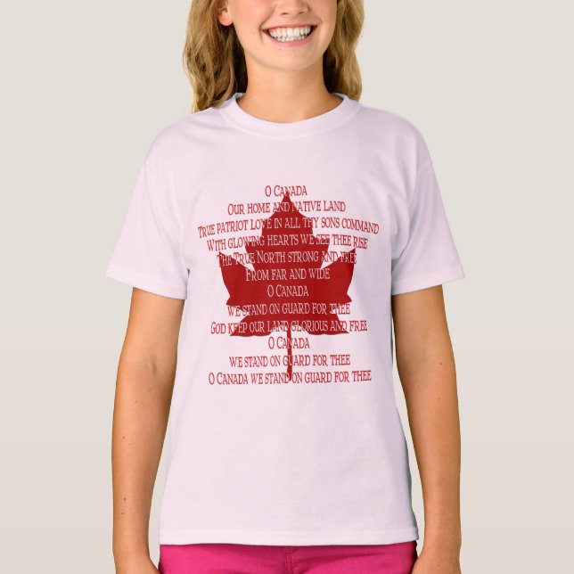 Camisetas do Canadá e hino Souvenir (Frente)