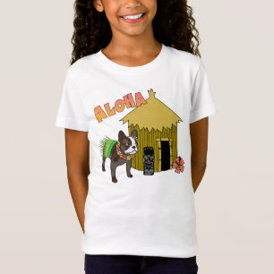 camisetas do Garoto Francês Havaiano Hula Kid