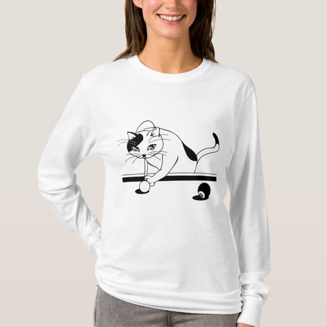 Camisetas do GATO JOGANDO SINUCA (Frente)