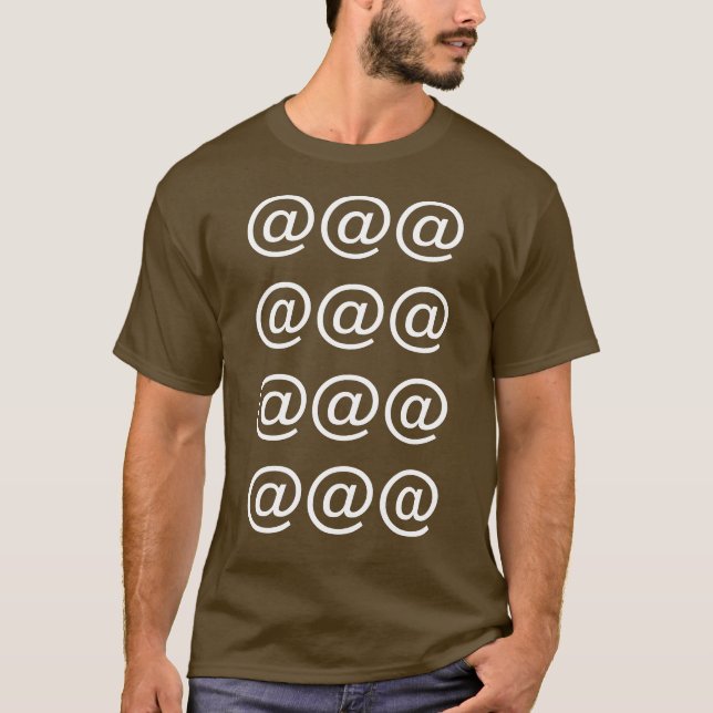Camisetas do símbolo do teclado de computador @ (Frente)
