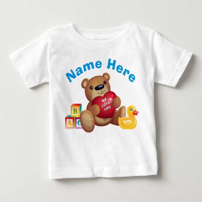 Camisetas do urso de pelúcia personalizadas, bebês (Frente)