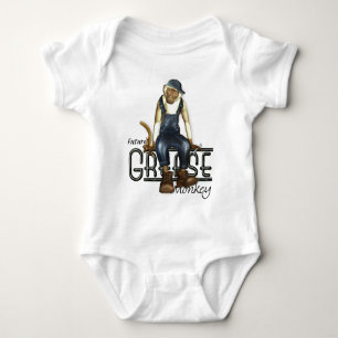 Camisetas dos bebês dos mecânicos do macaco de