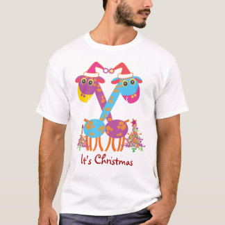 Camisetas dos presentes do Natal: Dois girafas