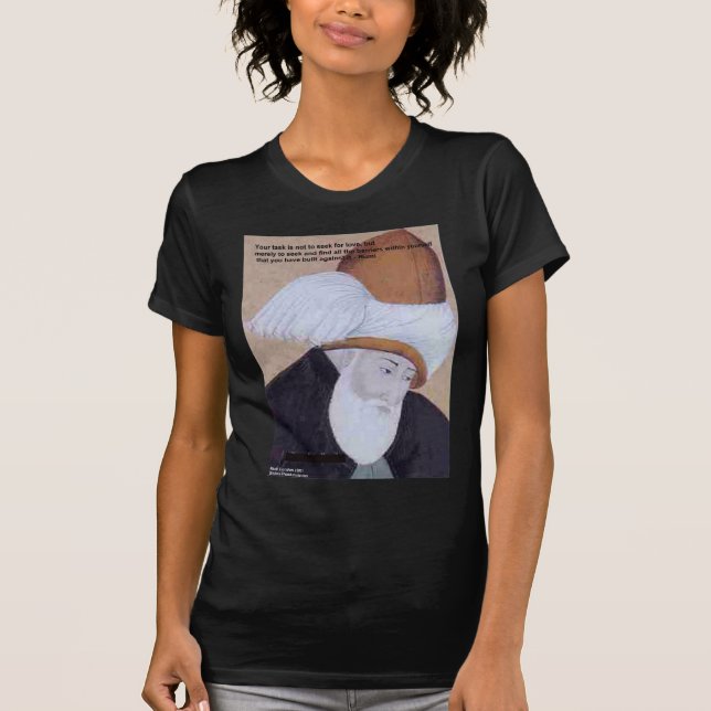 Camisetas e Cartões com Citação de Rumi "Obstáculo (Frente)