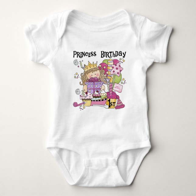 Camisetas e presentes da Princesa primeiro anivers (Frente)