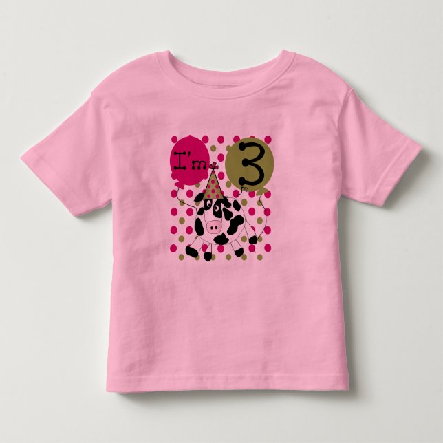 Camisetas e presentes de aniversário de 3 anos de  (Frente)