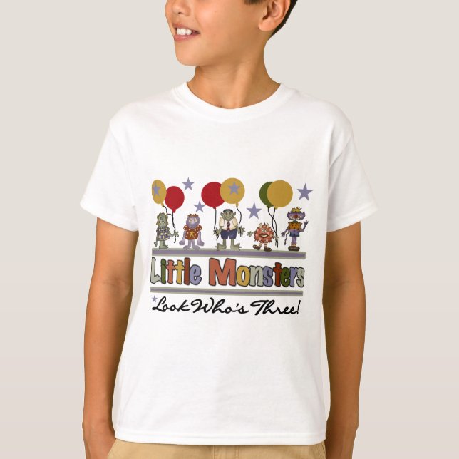 Camisetas e presentes de aniversário de 3 anos mon (Frente)