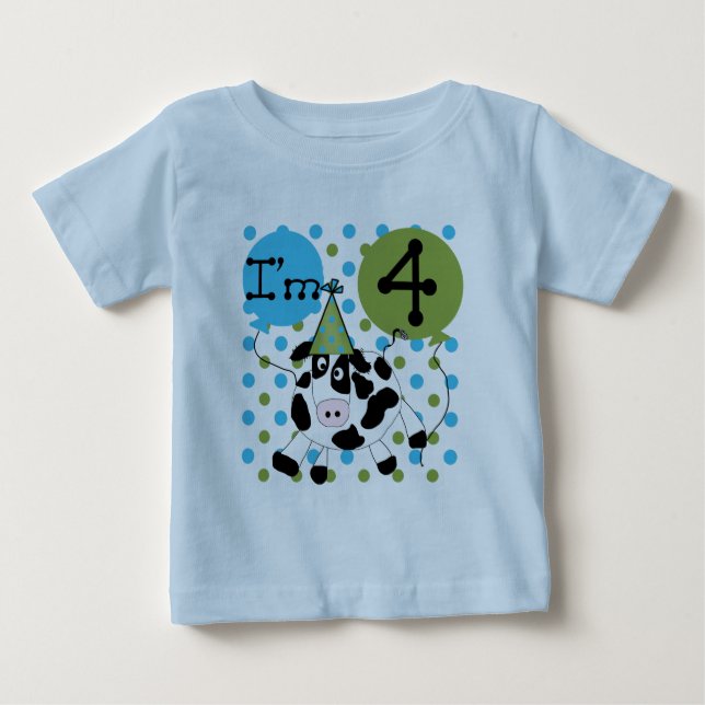 Camisetas e presentes de aniversário do 4º anivers (Frente)