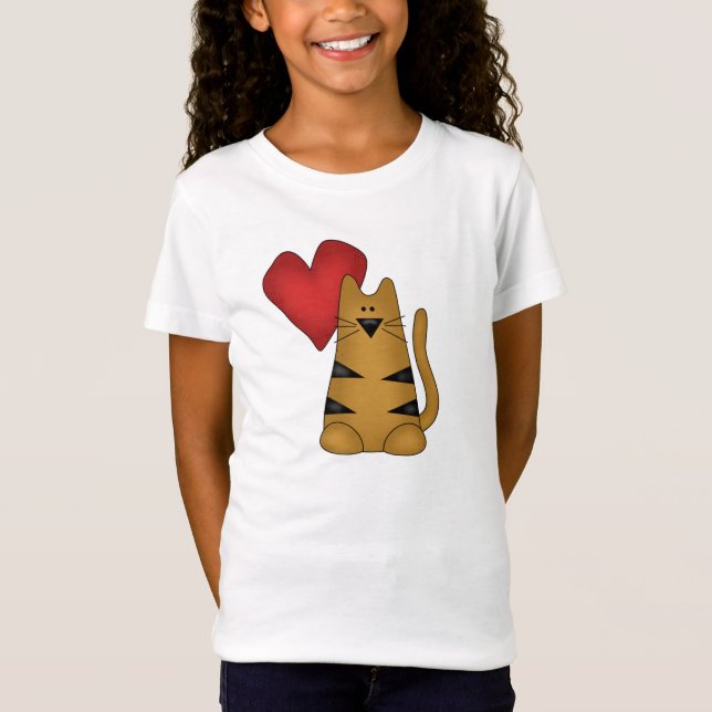 Camisetas e presentes de coração e de gatos riscad (Frente)