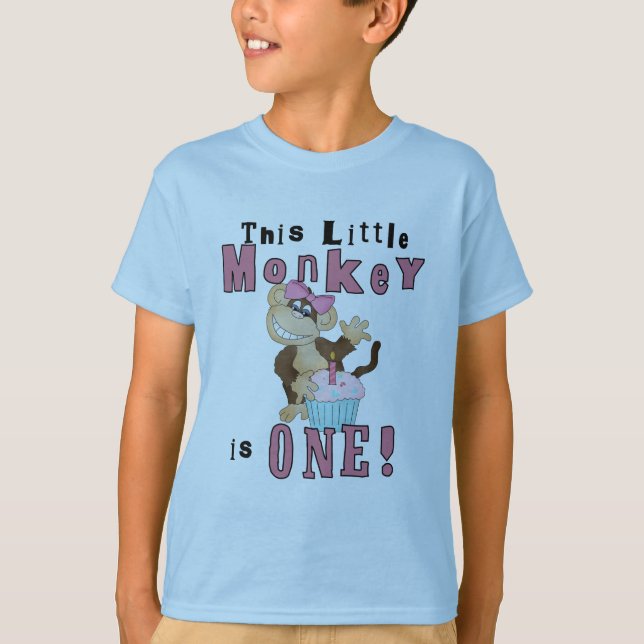 Camisetas e presentes de macacos de festa rosa (Frente)