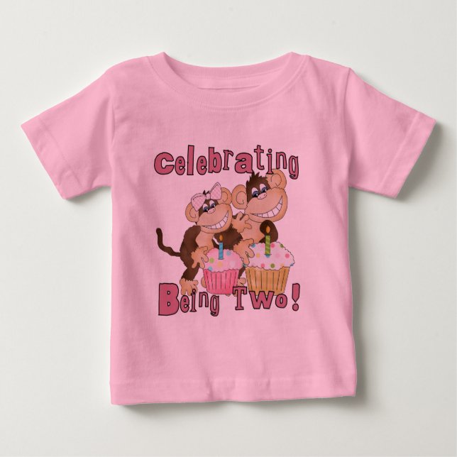 Camisetas e presentes de macacos de festa rosa (Frente)