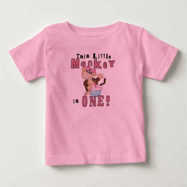 Camisetas e presentes de macacos de festa rosa (Frente)