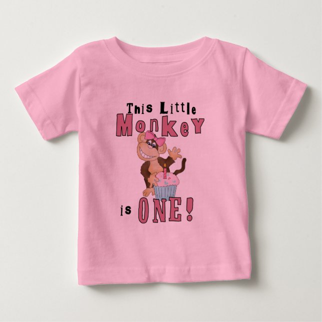 Camisetas e presentes de macacos de festa rosa (Frente)