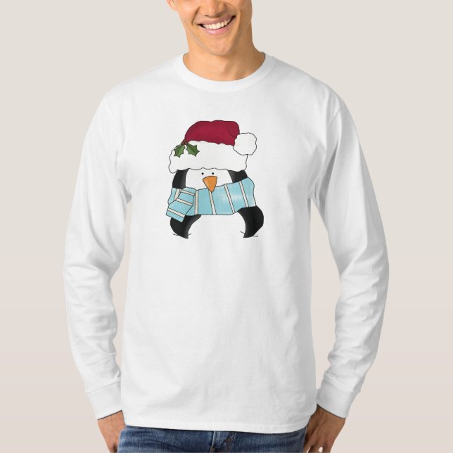 Camisetas e presentes de pinguim de Natal (Frente)