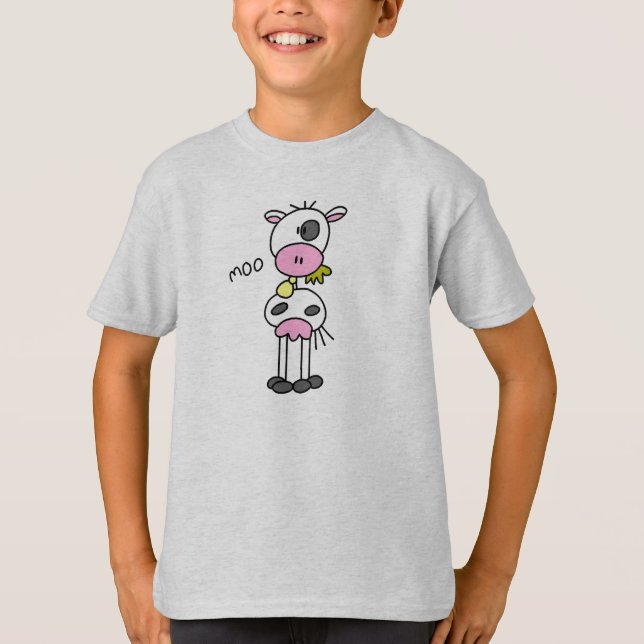 Camisetas e Presentes de Vaca em Figuras de Palito (Frente)