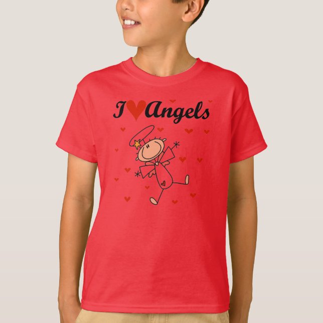 Camisetas e Presentes Eu Amo Anjos (Frente)