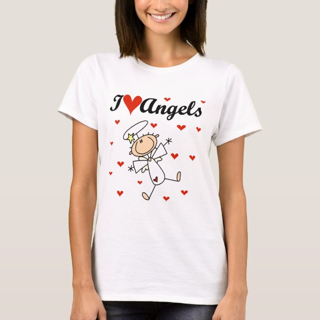 Camisetas e Presentes Eu Amo Anjos (Frente)