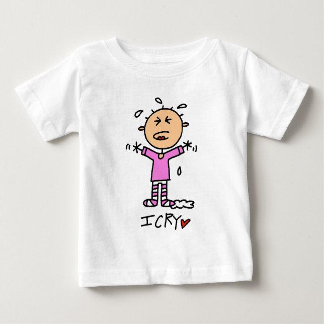 Camisetas e Presentes para Bebê Menina Eu Choro (Frente)