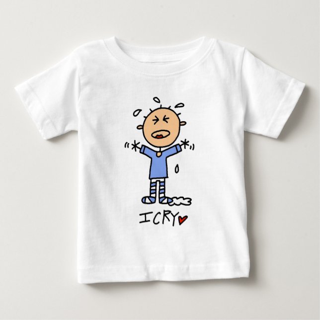 Camisetas e Presentes para Bebê Menino Eu Choro (Frente)