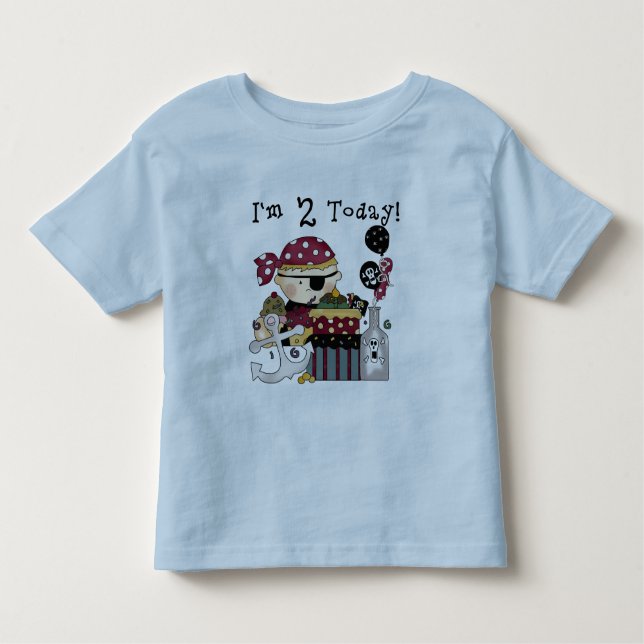 Camisetas e presentes piratas do segundo aniversár (Frente)