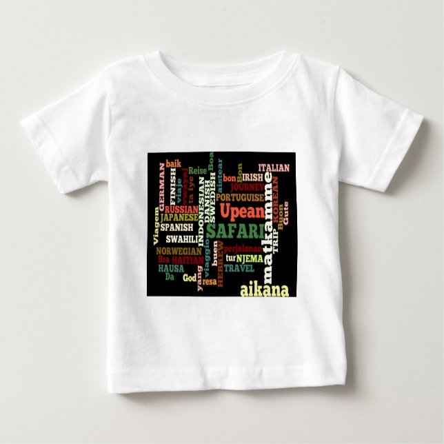 Camisetas e t-shirts de colagem de idiomas Viagem  (Frente)