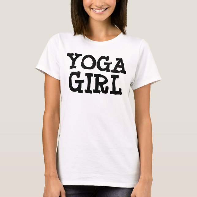 Camisetas engraçadas da MENINA da IOGA (Frente)