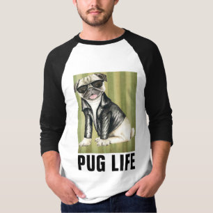 Camisetas engraçadas de cachorro, VIDA DE PUG