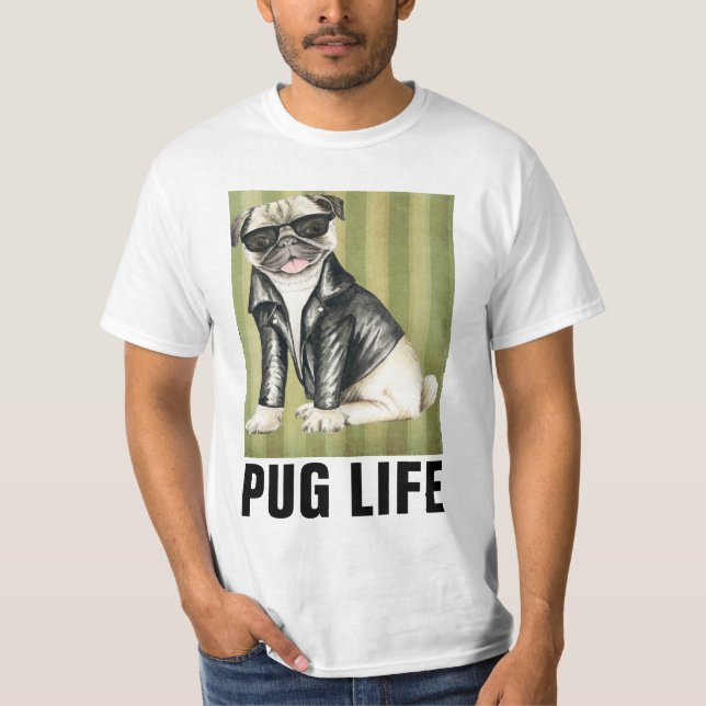 Camisetas engraçadas de cachorro, vida de pug (Frente)