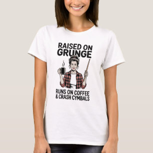 Camisetas engraçadas de café grunge e pratos de ba