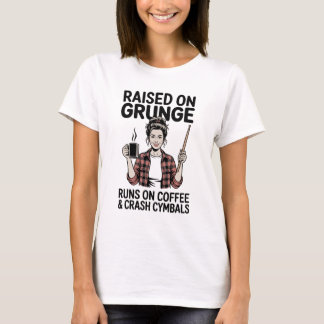 Camisetas engraçadas de café grunge e pratos de ba