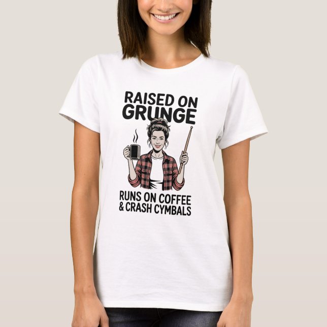 Camisetas engraçadas de café grunge e pratos de ba (Frente)