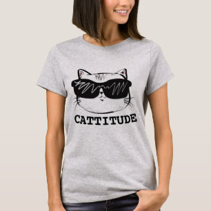 Camisetas engraçadas de gato CATTITUDE