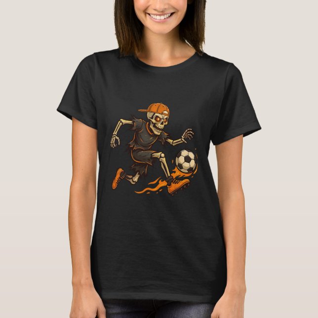 Camisetas engraçadas de Halloween de esqueleto jog (Frente)