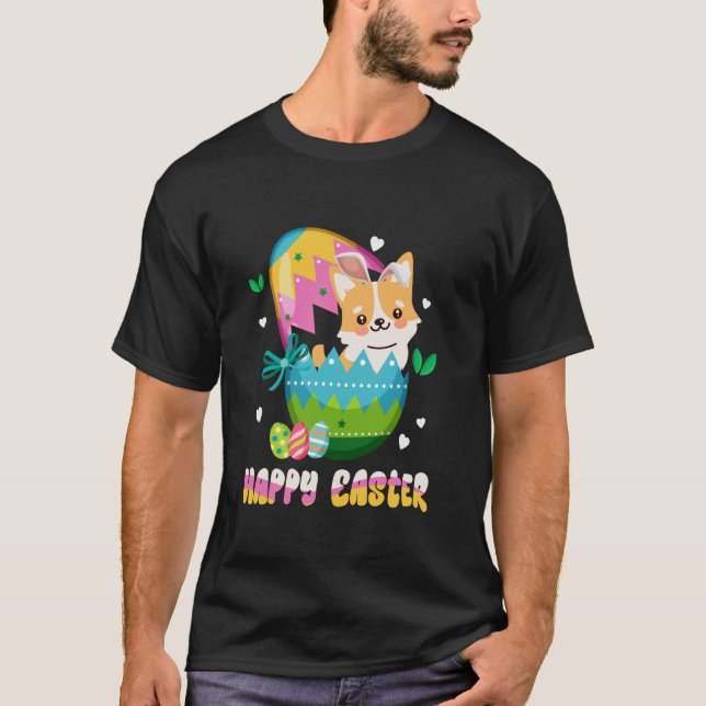 Camisetas engraçadas de Páscoa com orelhas de coel (Frente)