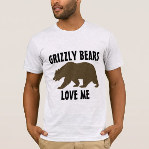 CAMISETAS ENGRAÇADAS DE URSOS CINZENTOS AMAM-ME