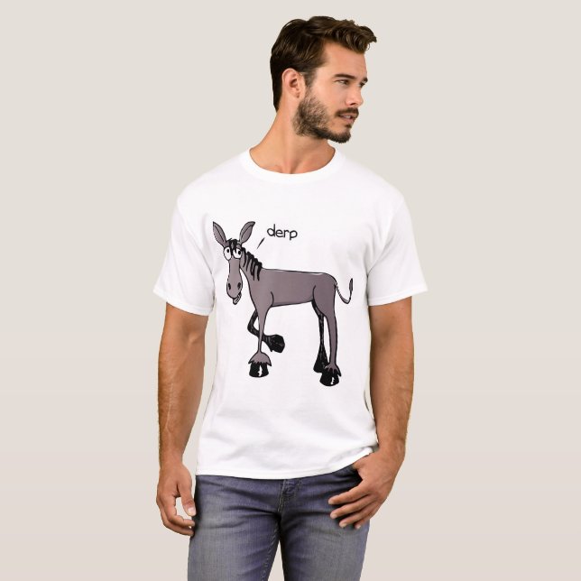 Camisetas engraçadas do asno de Derp (Frente Completa)