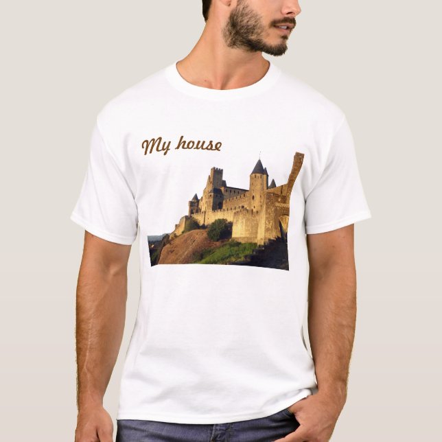 Camisetas engraçadas do castelo de Carcassonne (Frente)