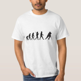 Camisetas engraçadas do hóquei da evolução