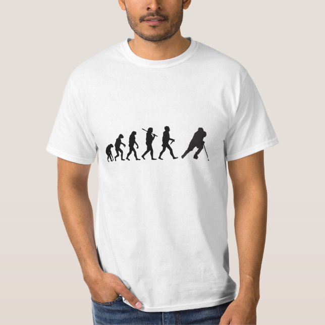 Camisetas engraçadas do hóquei da evolução (Frente)
