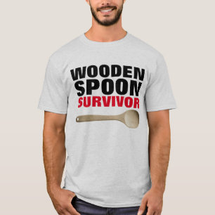 Camisetas engraçadas SOBREVIVENTE DA COLHER DE PAU