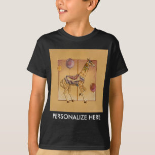 Camisetas Escuras para Crianças - Carrossel Giraff