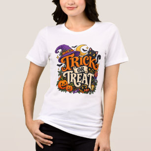 Camisetas femininas de Halloween mágico para doces