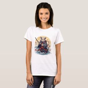 Camisetas femininas do Samurai Rat