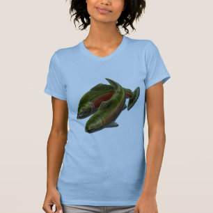 Camisetas femininas dos salmões de Coho das