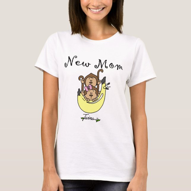 Camisetas gêmeos e mães novas (Frente)