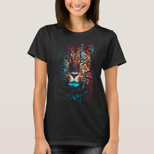 Camisetas Gráficas de Jaguar Abstrato Colorido par