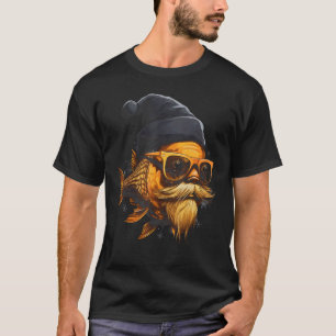 Camisetas Gráficas de Natal com Peixe Dourado para