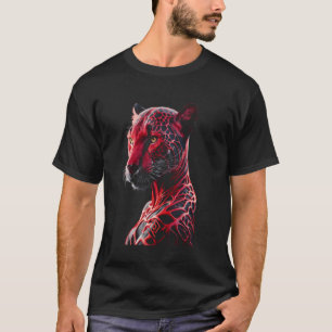 Camisetas Gráficas Estampa de Onça Desenho de Gato