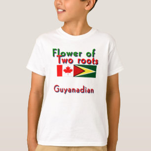 camisetas guianense-canadenses de duas raízes