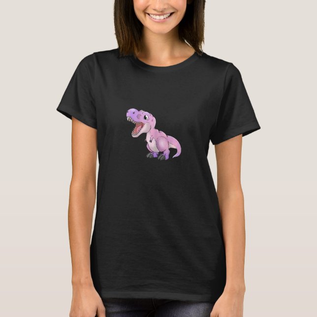Camisetas impressas com gráfico de dinossauro fofo (Frente)